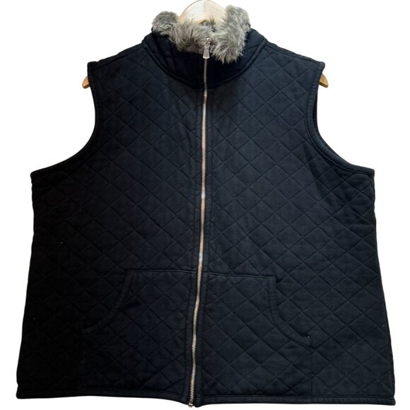 Telluride Clothing Co. Women's Full Zip Quilted Vest Sleeveless Size 2X Black - Picture 1 of 10